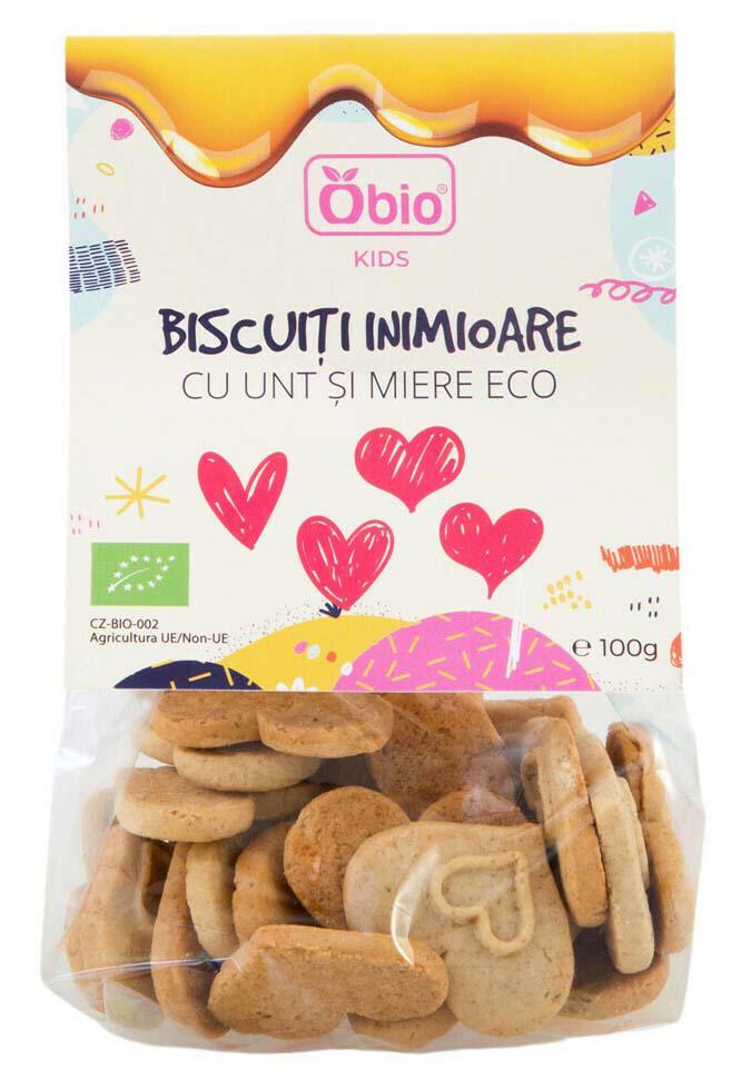 Biscuiti Inimioare cu Unt si Miere Eco 100 grame Obio