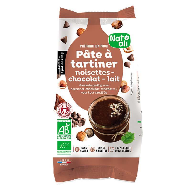Mix pentru Crema Tartinabila Alune si Ciocolata cu Lapte Eco 170 grame Nat-Ali