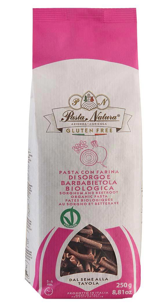 Paste din Faina de Sorg cu Sfecla Rosie Eco Fara Gluten 250 grame Pasta Natura