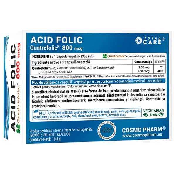 Acid Folic Quatrefolic 800 mcg 30 capsule Cosmopharm