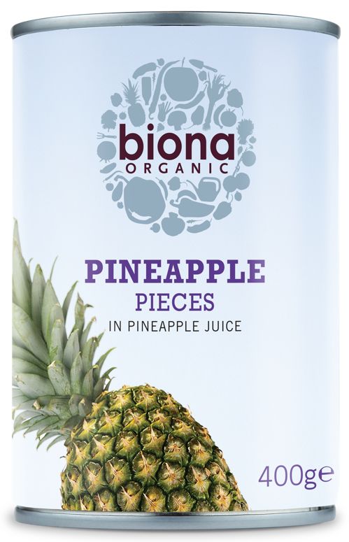 Ananas Bucati in Suc de Ananas Bio 400gr Biona