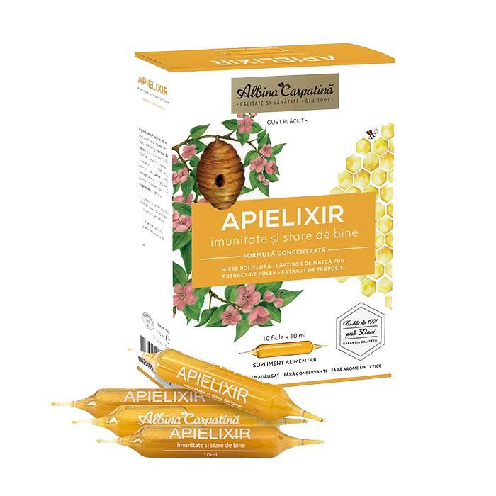 Apielixir Imunitate si Stare de Bine 10 fiole x 10 mililitri Albina Carpatina Apicola Pastoral