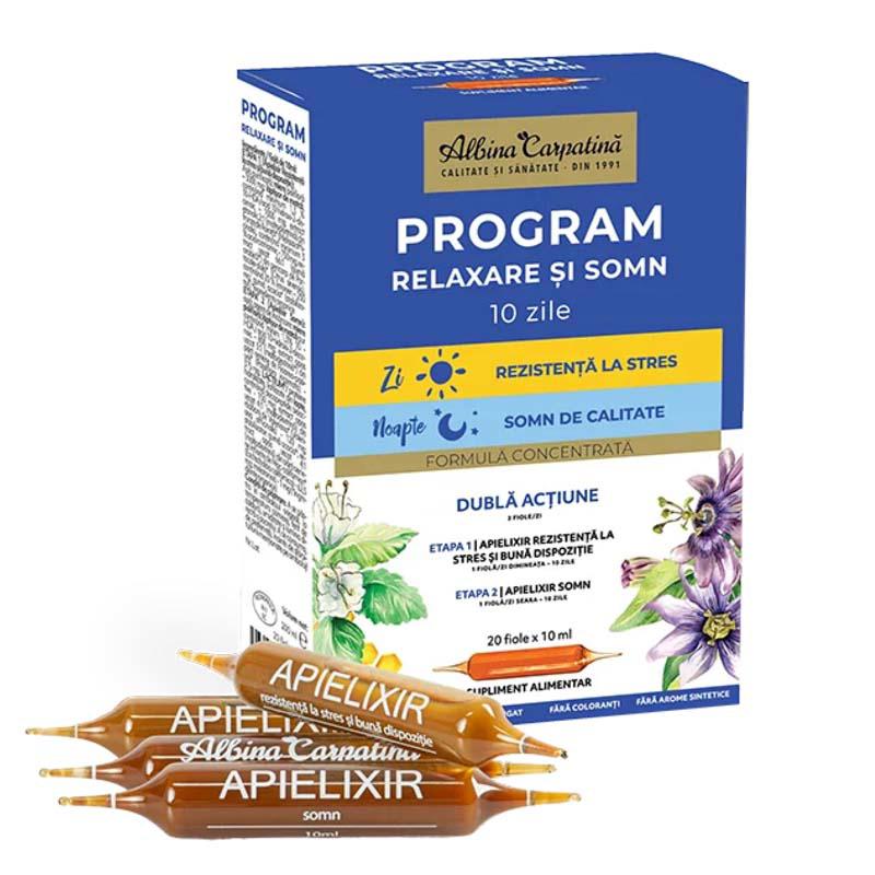 Apielixir Program de Relaxare si Somn 10 zile 20 fiole Albina Carpatina Apicola Pastoral Georgescu