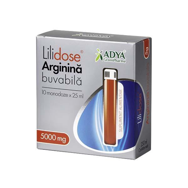 Arginina Buvabila 5000 miligrame Lilidose 10 monodoze x 25 mililitri Adya Green Pharma