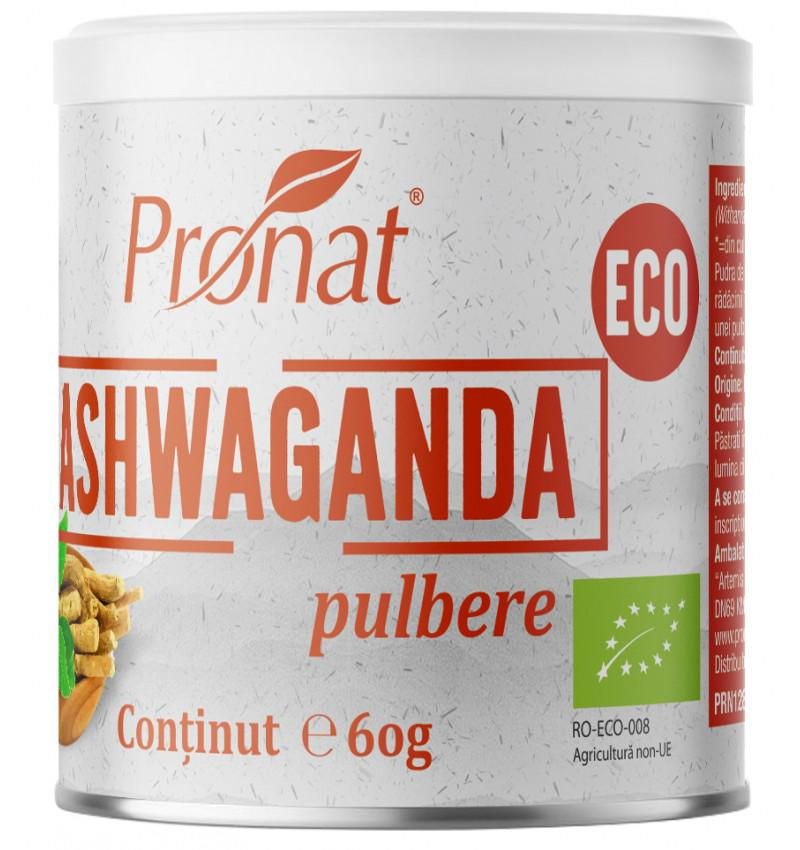 Ashwaganda Pulbere Eco 60 grame Pronat