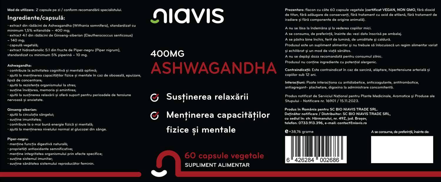 Ashwagandha 60 capsule Niavis