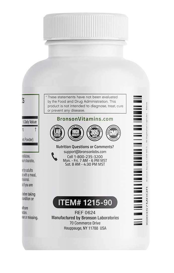 Bacopa 1200 miligrame 90 capsule Bronson Laboratories