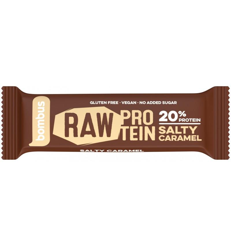 Baton Proteic 20% Proteine cu Caramel Sarat 50 grame Bombus