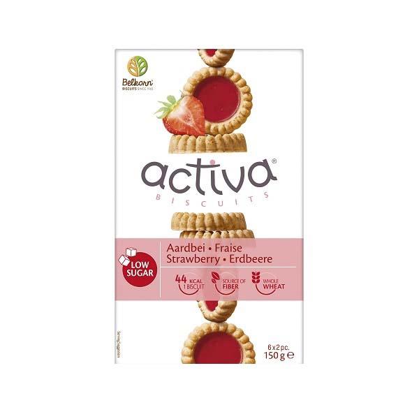 Biscuiti Activa cu Capsuni Fara Zahar Adaugat 150 grame Belkorn