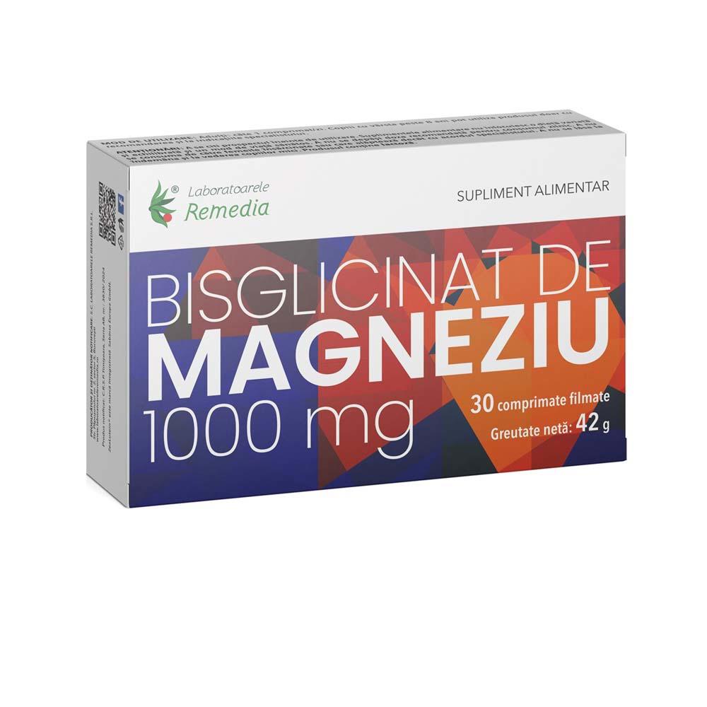 Bisglicinat de Magneziu 1000 miligrame 30 comprimate Laboratoarele Remedia