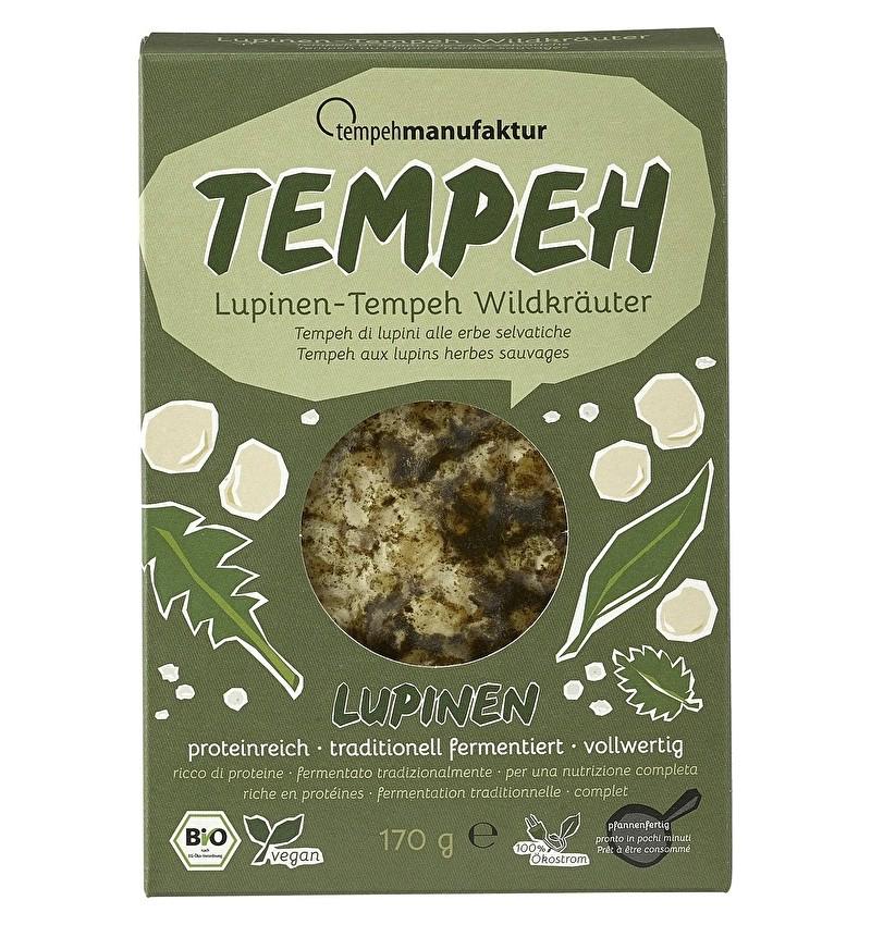 Bucati Natur de Tempeh din Lupin cu Plante Aromatice Bio 170 grame Tempehmanufaktur