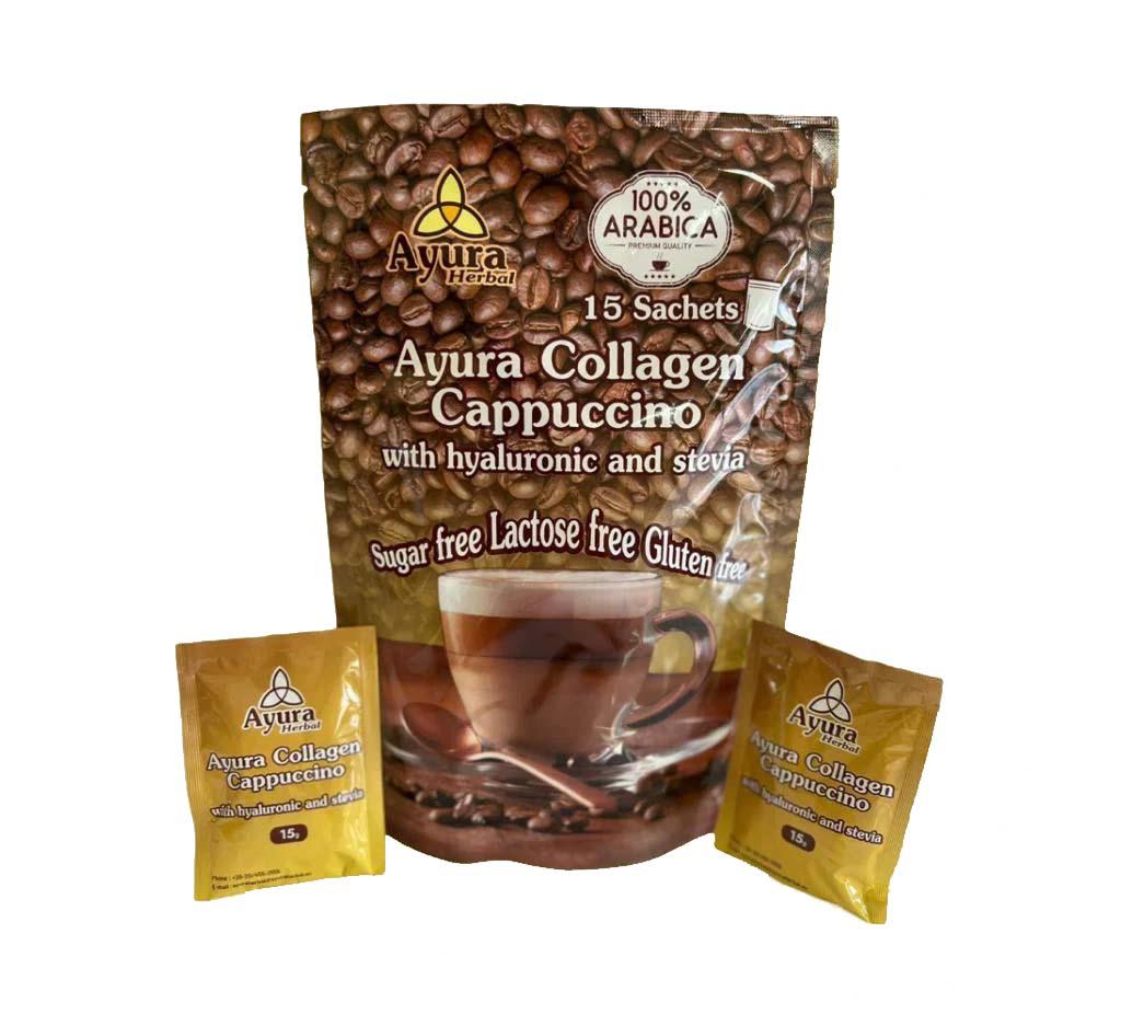 Cafea cu Colagen si Acid Hialuroinic Instant Coffee Mix Family 15 plicuri Ayura Herbal