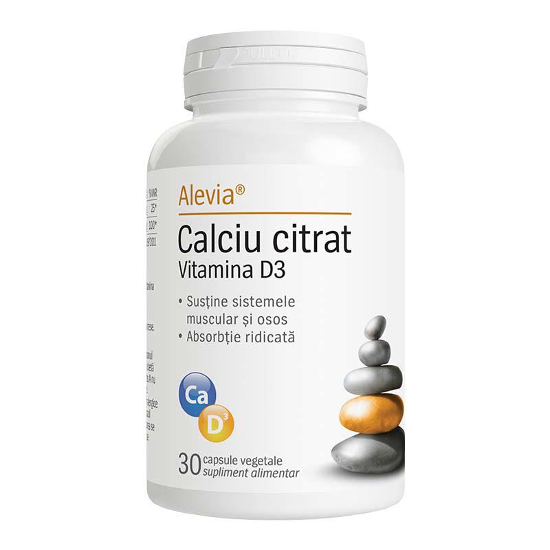 Calciu Citrat Vitamina D3 30 capsule Alevia