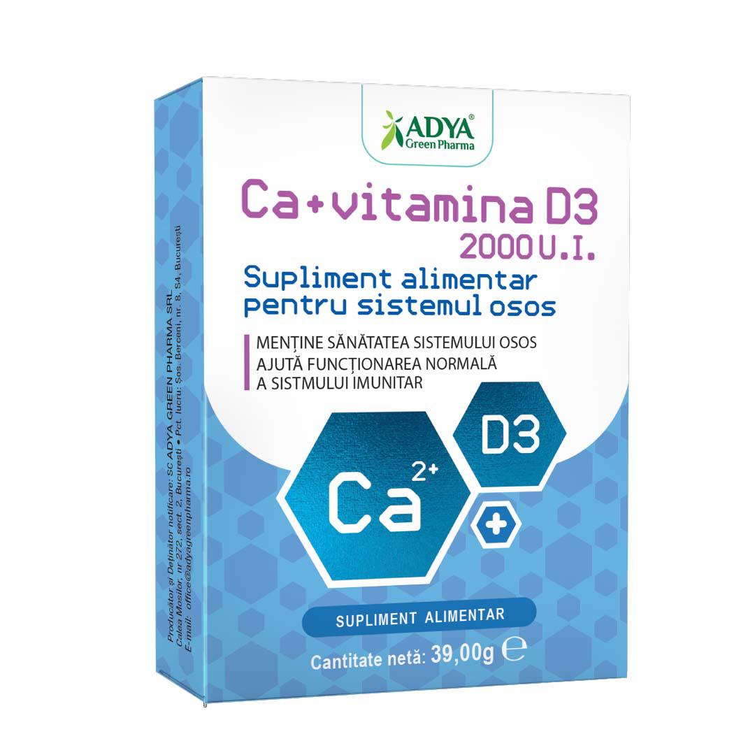 Calciu + Vitamina D3 30 comprimate Adya Green Pharma