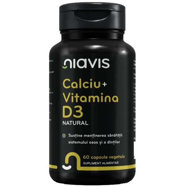 Calciu + Vitamina D3 Natural 60 capsule Niavis