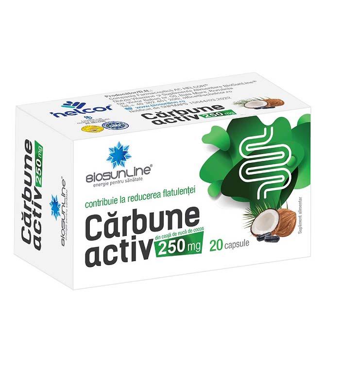 Carbune Activ 250 miligrame 20 capsule Helcor