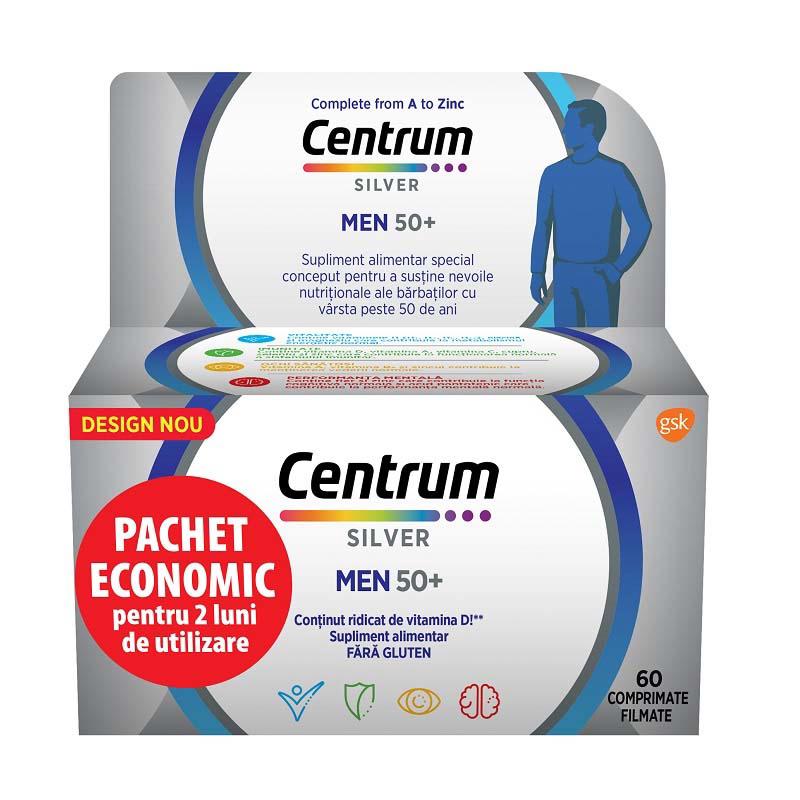 Centrum Silver 50+ pentru Barbati 60 comprimate Glaxosmithkline