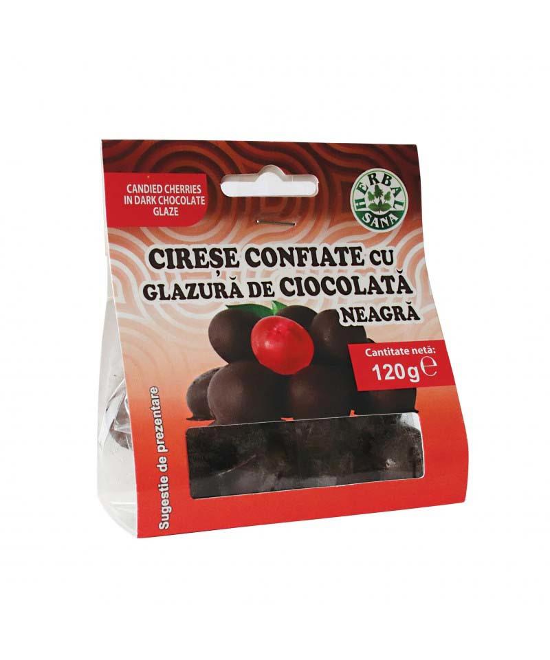 Cirese Confiate cu Glazura de Ciocolata Neagra 100 grame Herbal Sana Herbavit