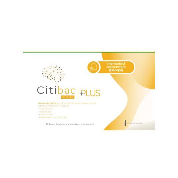 Citibac Alpha Plus pentru Memorie si Concentrare 20 fiole Alpha Naturpharma