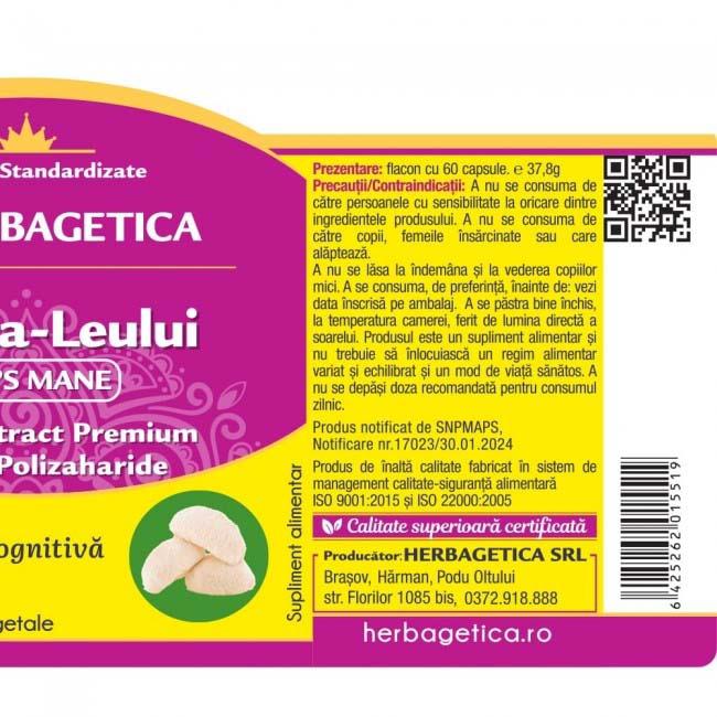 Coama Leului 60 capsule vegetale Herbagetica