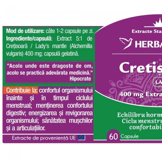 Cretisoara Lady’s Mantle 60 capsule Herbagetica