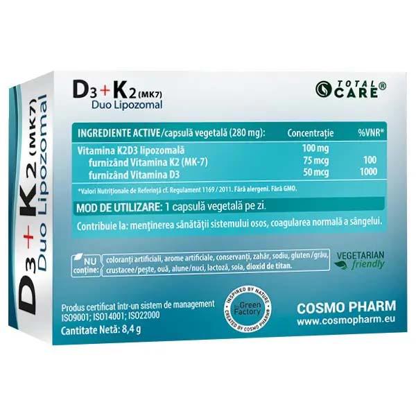 D3 + K2 MK7 Duo Lipozomal 30 capsule Cosmopharm