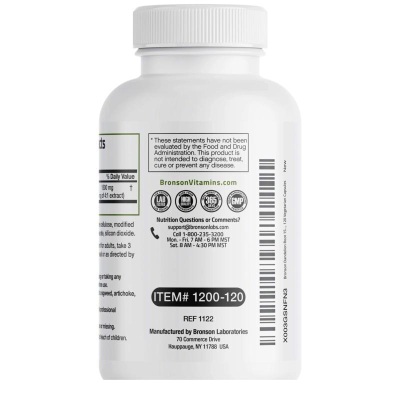 Dandelion Root 1500 miligrame 120 capsule Bronson Laboratories