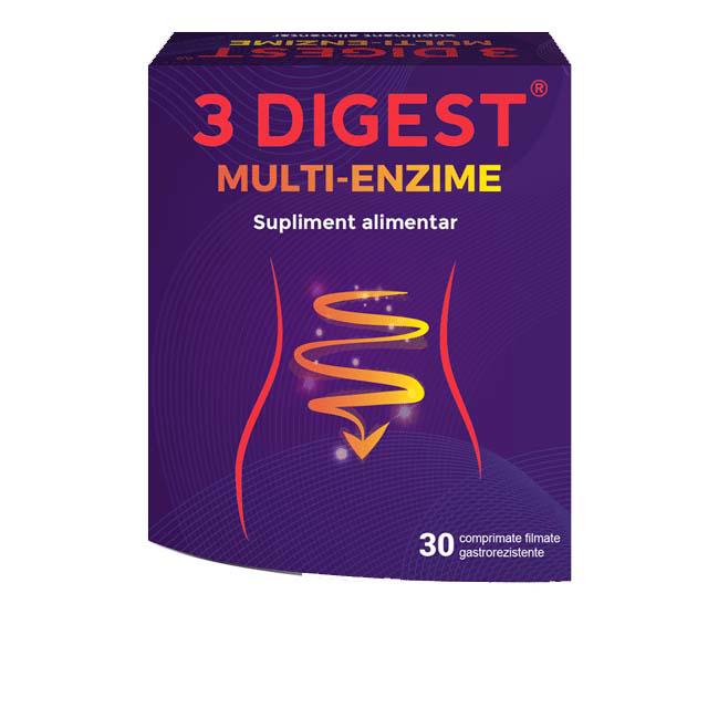 Enzime Digestive 3 Digest Multi-Enzime 30 comprimate Laropharm