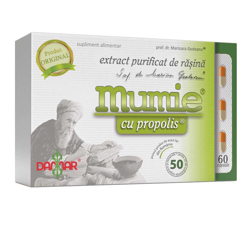 Extract Purificat de Rasina Mumie cu Propolis 60 capsule Damar