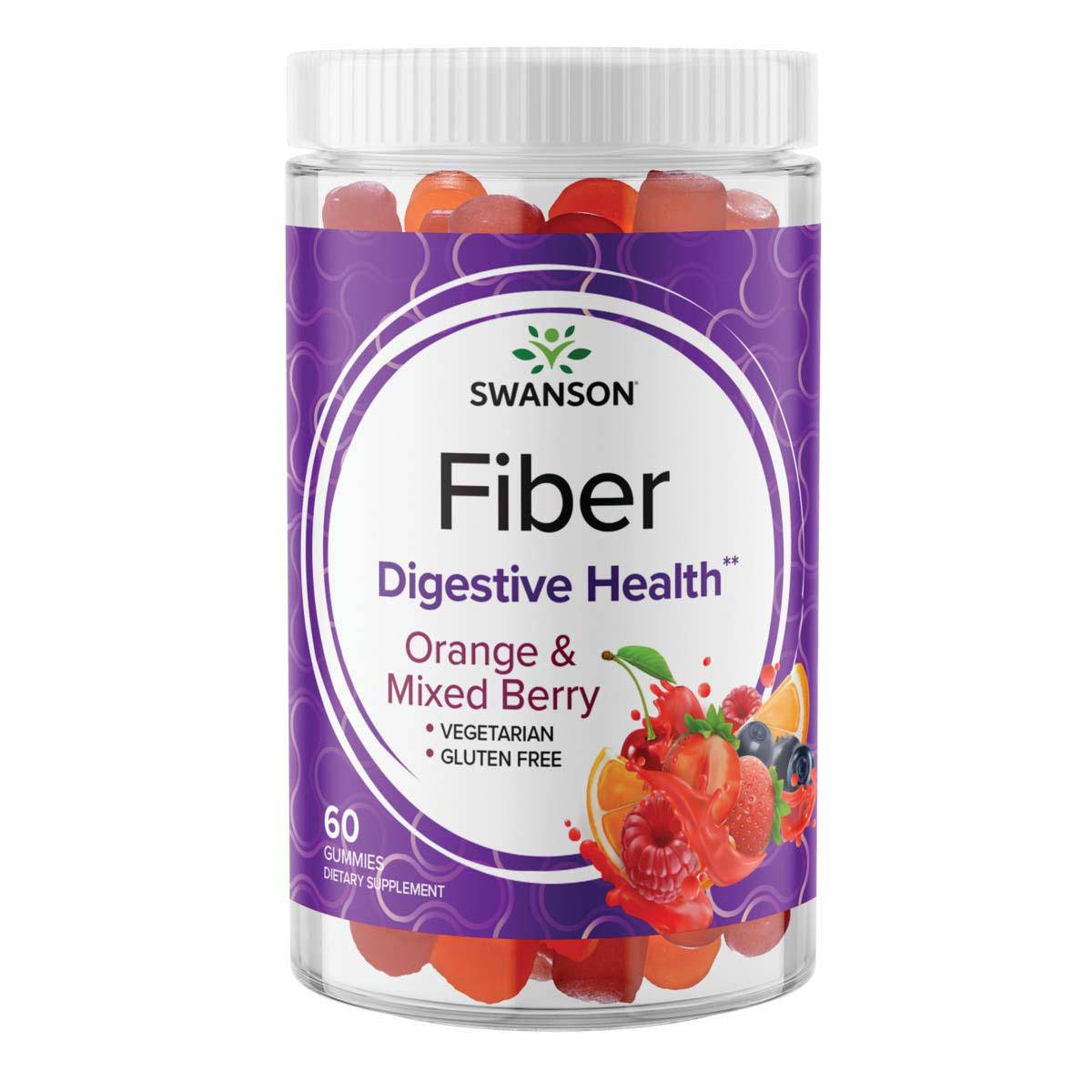 Fiber Orange & Mix Berry 60 Gummies Swanson