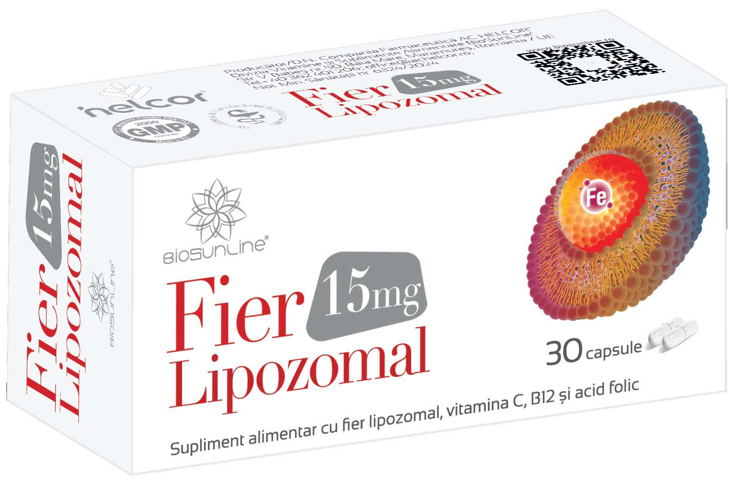 Fier Lipozomal 15 miligrame 30 capsule BioSunLine