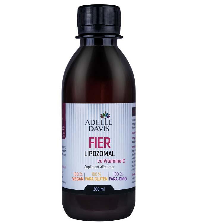 Fier Lipozomal cu Vitamina C Lichid 200 mililitri Adelle Davis