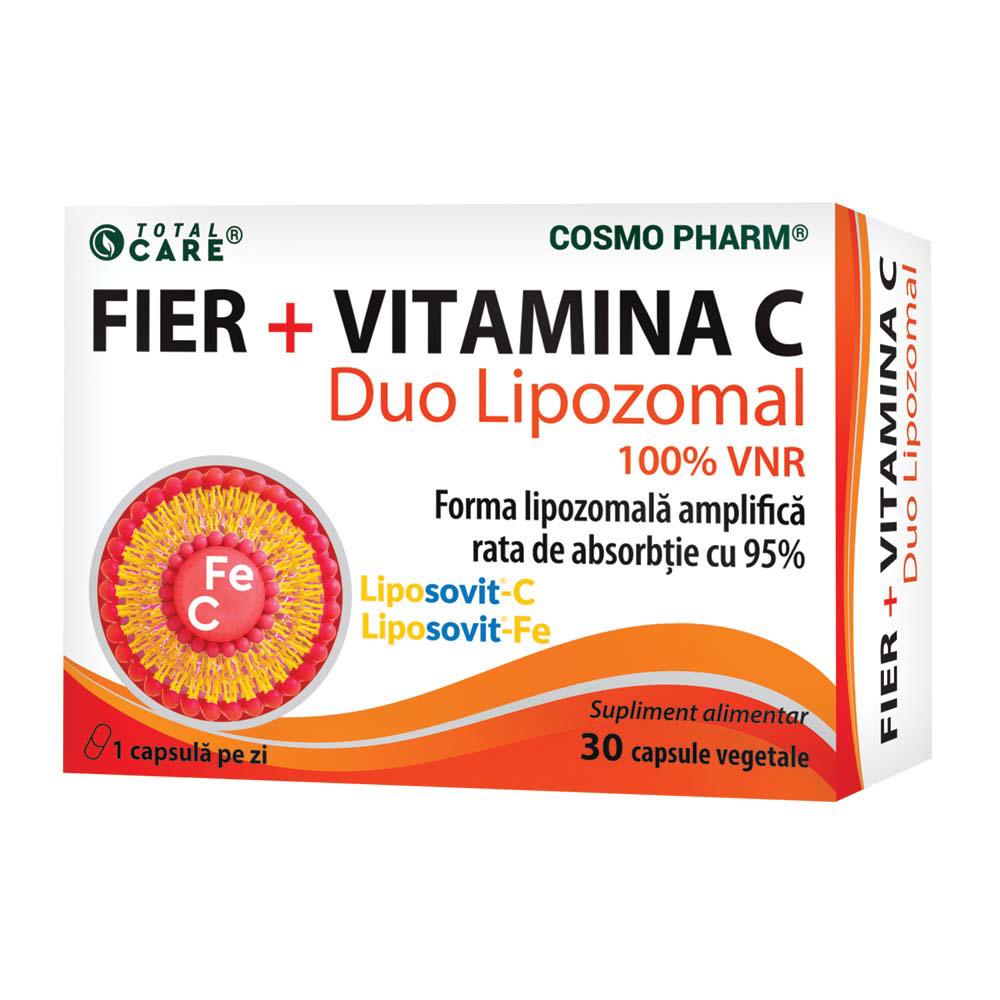 Fier + Vitamina C Duo Lipozomal 30 capsule Cosmopharm