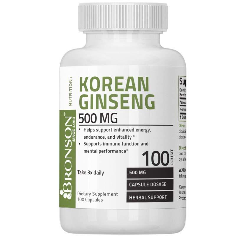 Ginseng Korean 500 miligrame 100 capsule Bronson Laboratories