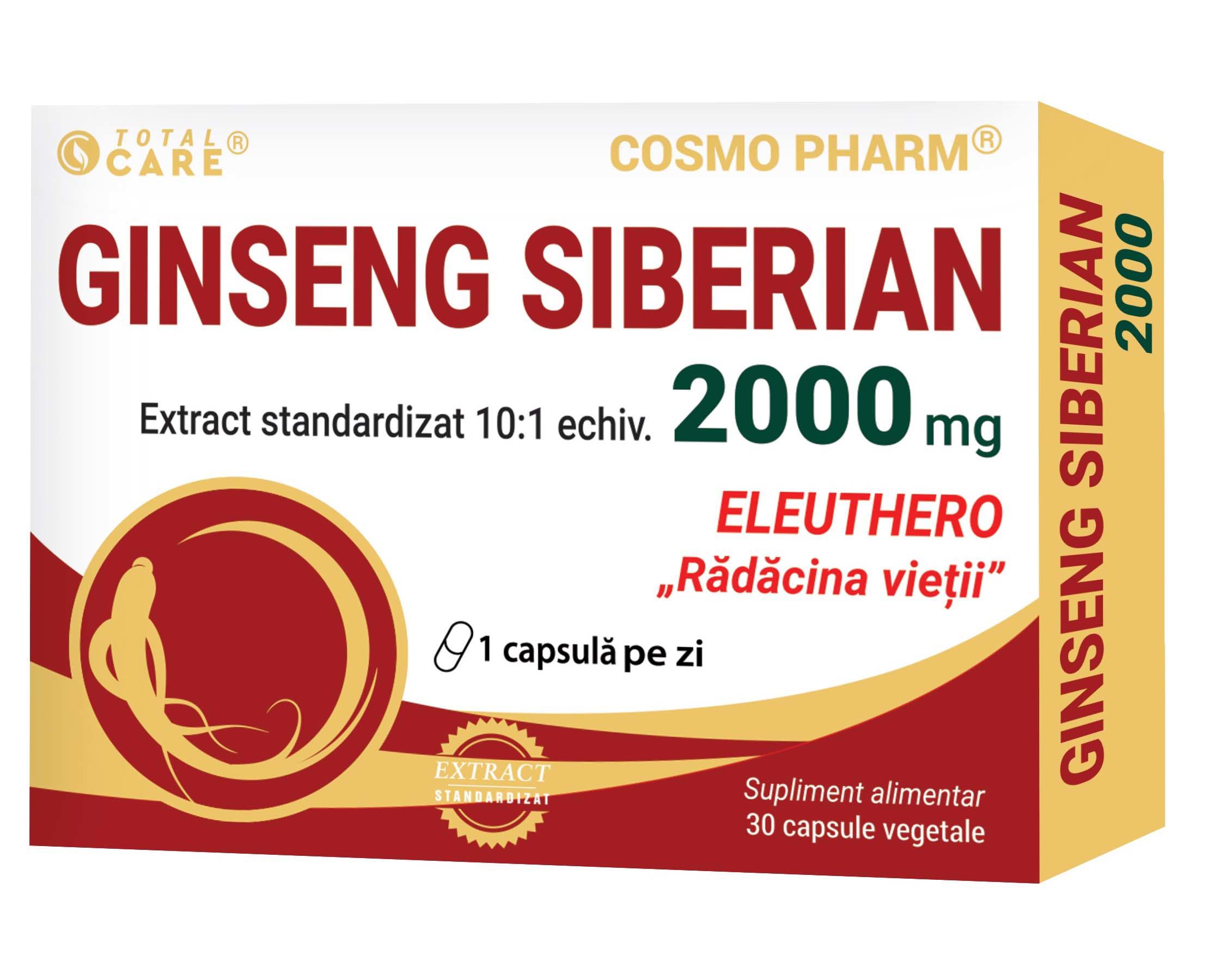 Ginseng Siberian 2000 miligrame 30 comprimate Cosmo Pharm