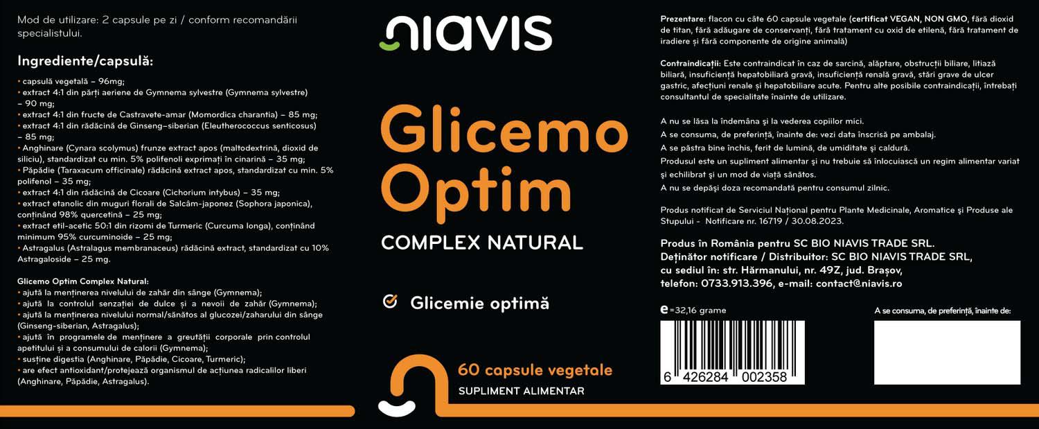 Glicemo Optim Complex Natural 60 capsule Niavis