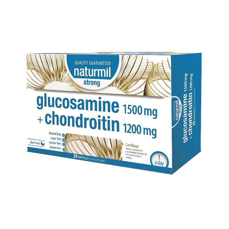 Glucosamine + Chondroitin Strong 20 fiole x 15 mililitri Naturmil Dietmed