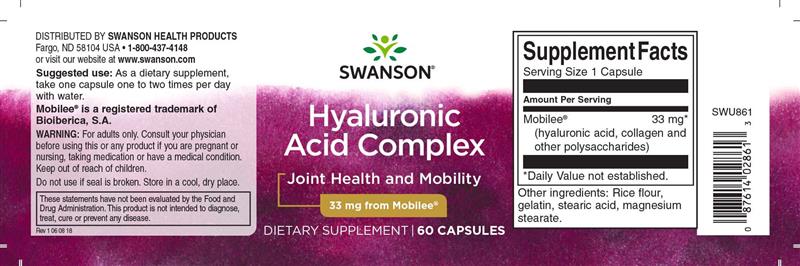 Hyaluronic Acid Complex Hyal-Joint 60 capsule Swanson