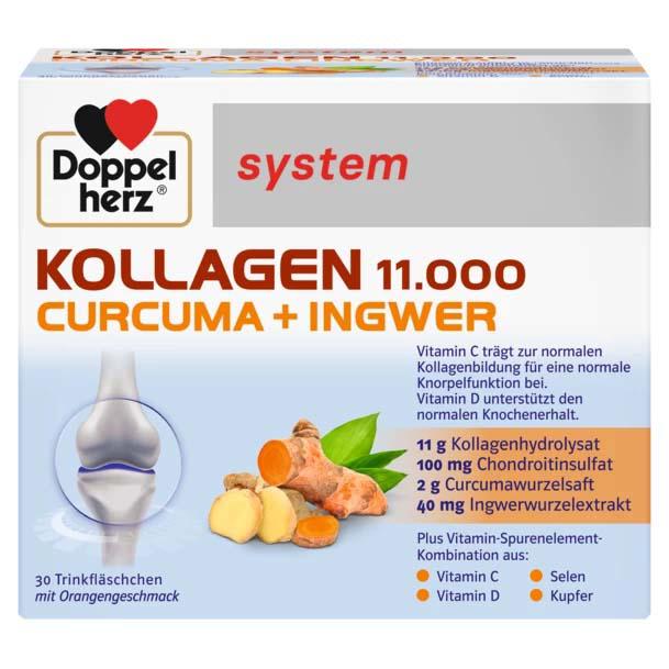 Kollagen 11000 Plus Curcuma + Ghimbir 30 flacoane Doppelherz