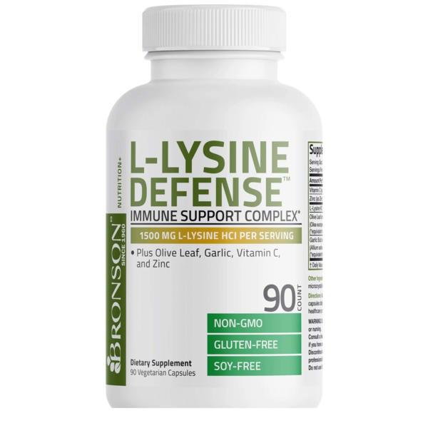 L-Lysine Defense 1500 miligrame 90 capsule Bronson Laboratories