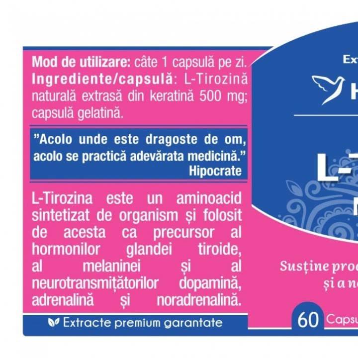 L-Tirozina Naturala 60 capsule Herbagetica