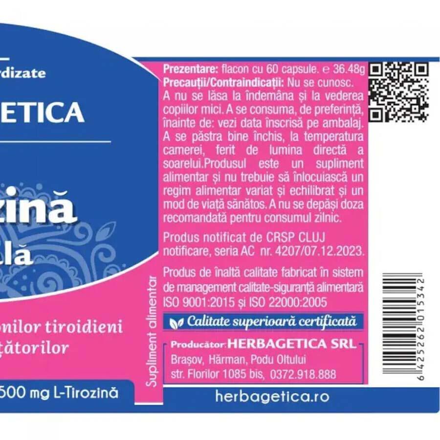 L-Tirozina Naturala 60 capsule Herbagetica