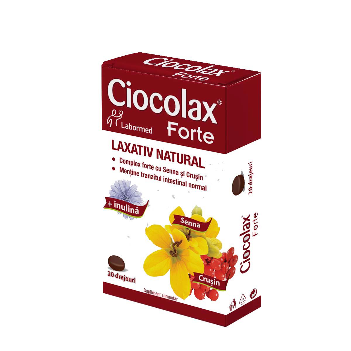 Laxativ Natural Ciocolax Forte 20 drajeuri Labormed