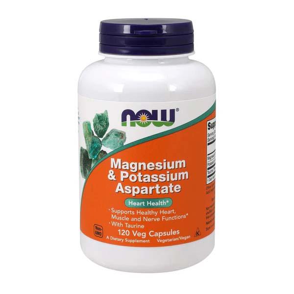 Magnesium si Potassium Aspartate cu Taurine 120 capsule Now Foods