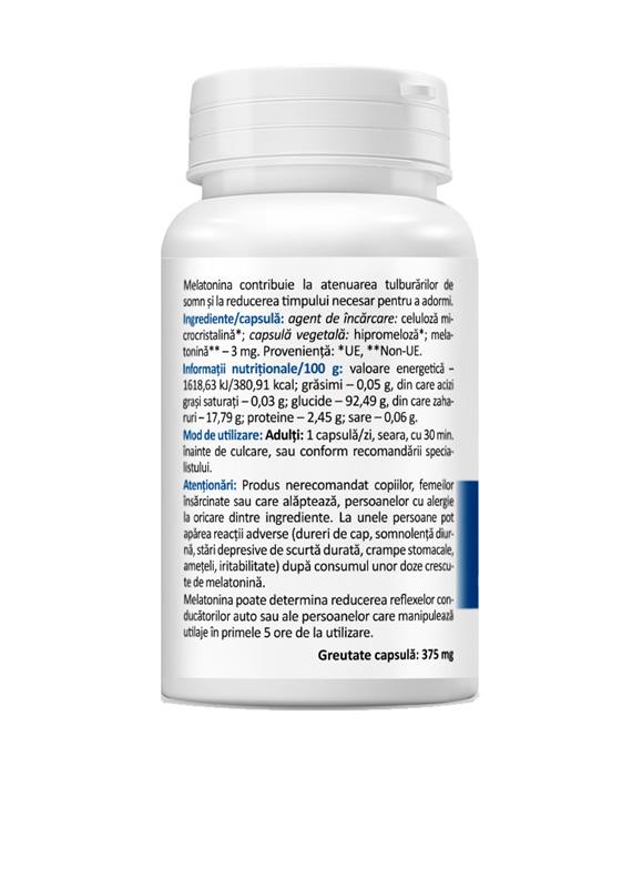 Melatonin 3 miligrame 30 capsule Zenyth