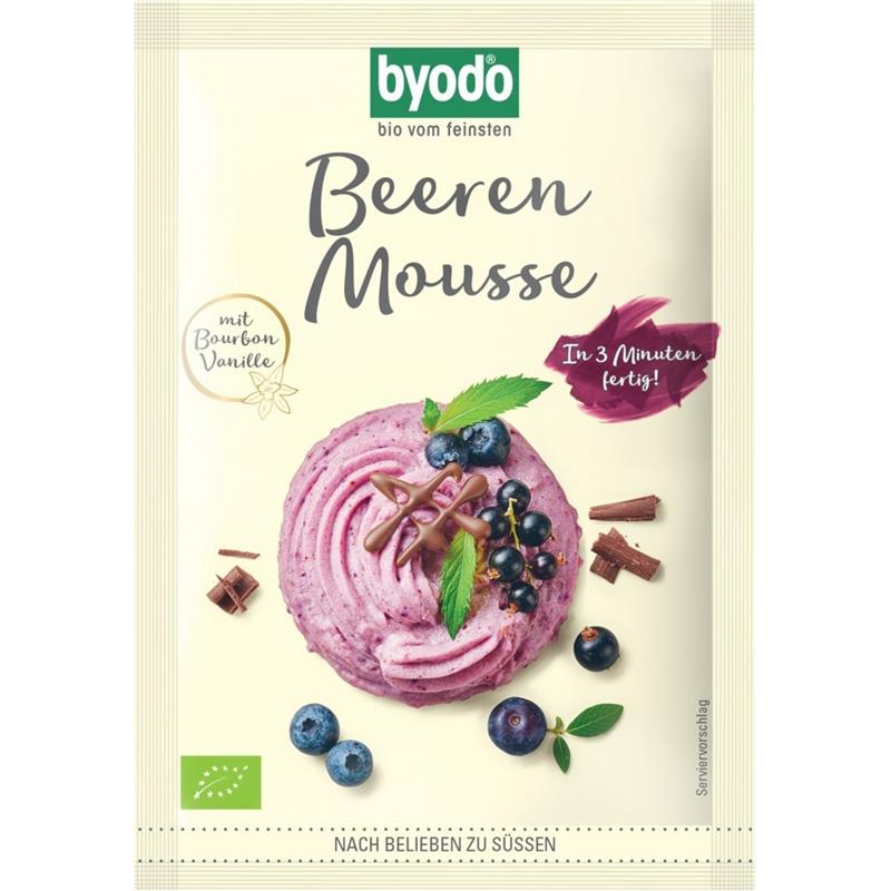 Mix pentru Mousse cu Fructe de Padure Fara Gluten Bio 30 grame Byodo