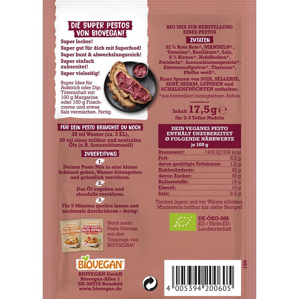 Mix pentru Pesto cu Sfecla Rosie si Pere Fara Gluten Eco 175.50 grame Biovegan