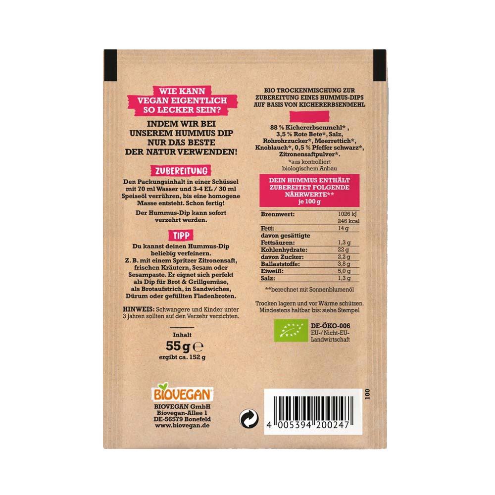 Mix pentru Sos Humus Dip cu Sfecla Rosie Fara gluten Eco 55 grame Biovegan