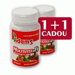 Multivita + Fe Adams Vision 30cpr 1+1 cadou