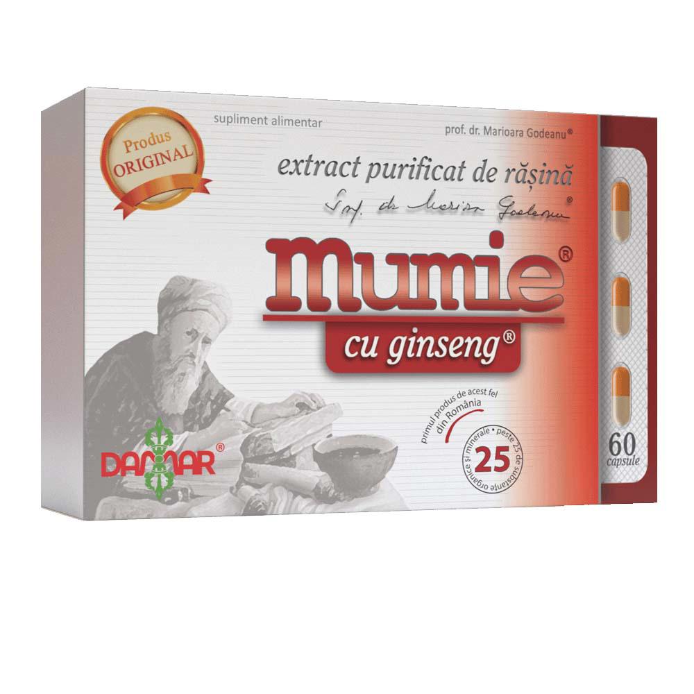 Mumie cu Ginseng Extract Purificat de Rasina 60 capsule Damar